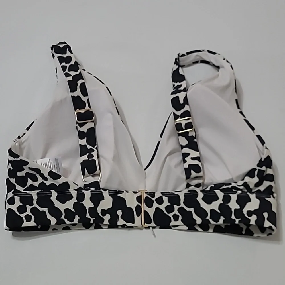 Time and Tru Black & White Spotted Bikini Top Size 1X (16W-18W)